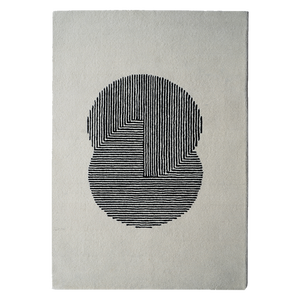 Tapis géométrique minimaliste en laine effet illusion, couleur ivoire, pour salon, chambre, décoration intérieure, cadeau de Nouvel An, prix de gros - Product Image 3