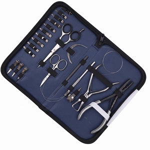 Kit d'outils professionnels pour extensions de cheveux à micro-anneaux avec pince à retirer les perles, pince à sertir, aiguilles à boucle et pinces - Product Image 6