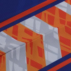 Conjunto de camiseta y pantalones cortos de fútbol sin mangas para hombre, azul y naranja, ropa deportiva de poliéster que absorbe la humedad, para todas las estaciones - Product Image 4