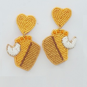 2026 Multi Color Glass Bead Crocheted Flower <b>Post</b> <b>Earrings</b> Gold Plated Handmade Fashion Jewelry for Women Trending Style - Product Image 4