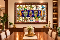 Décoration murale en bois traditionnelle d'Odisha, style Jagannath Puri Dashavatara, pour la maison, le salon ou le temple - Vente en gros