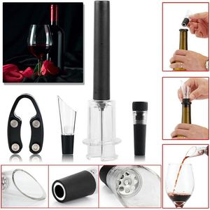 Lot de 4 décapsuleurs à air avec aérateur et bouchon de vin – Vaisselle et assiettes haut de gamme pour verser et conserver le vin - Product Image 4