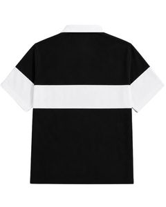 Customized Black And <b>White</b> Men <b>Polo</b> Shirt Short Sleeve Casual Golf T Shirt Breathable Summer Color Block Premium Quality Top - Product Image 2