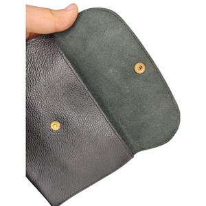 Portefeuille court en cuir véritable avec fermeture à pression, doublure en soie, pochette de sac à main avec logo personnalisé pour accessoires masculins - Product Image 3