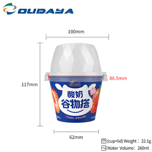 Ly nhựa dùng một lần 10oz 180g, có nắp, dùng đựng kem, sữa chua, ngũ cốc - Product Image 2