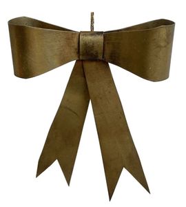Ornement de Noël en métal doré en forme de nœud, décoration artisanale classique, ornement de nœud traditionnel, décoration artisanale en métal doré, décoration de fêtes - Product Image 1