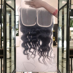 Double Trame Vague Naturelle Indienne Remy Extension de Cheveux Bruts Tissage de Cheveux Humains Vierges 20-30 Pouces Fermeture Lace Transparente Mince - Product Image 1