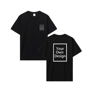 เสื้อยืดคอกลมแขนสั้นสีดำสำหรับผู้ชาย พิมพ์ลายด้านหน้าและด้านหลัง ทรงหลวม สวมใส่สบาย ผ้าฝ้าย 100% แห้งเร็ว - Product Image 1