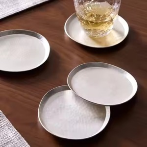 Designer Metal Coasters Set Elegant <b>Table</b> <b>Protectors</b> for Coffee Cups Wine Glasses Restaurant Hotel Bar Home Decor - Product Image 4