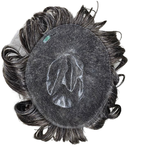 Tupé de piel totalmente polivinílica para hombres con cabello Remy indio Natural estilos de cuerpo de onda profunda reemplazo del sistema de cabello humano Real recto rizado - Product Image 2