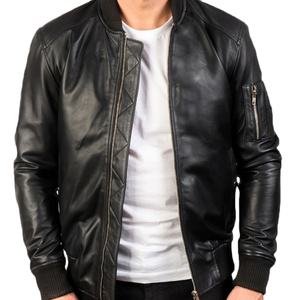 เสื้อแจ็กเก็ตหนังสำหรับผู้ชาย, เสื้อแจ็กเก็ตหนังสไตล์2024อินเทรนด์เสื้อกันลมมีซิปซับในคุณภาพสูง - Product Image 2