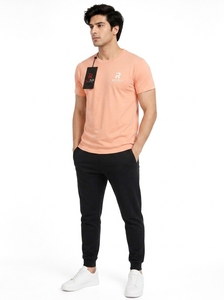 Camiseta de Hombre con Cuello Redondo, de Poliéster y Algodón, Súper Suave, Transpirable, de Manga Corta, Color Sólido, Tejida, Ecológica, Informal - Product Image 3