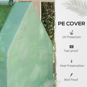 Fioriera in Metallo Zincato 4FT X 3FT con Copertura in PE e Porta Avvolgibile per Fiori e Verdure - Product Image 6