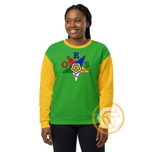 Sweat-shirt en molleton à col rond pour femme OES Sister, manches longues, en coton tricoté, avec broderie et impression de lettres sur le devant - Product Image 4