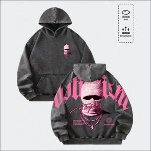 OEM ODM Sweat à capuche zippé unisexe en molleton de coton épais brodé, coupe oversize, effet délavé vintage, personnalisable, vierge, automne - Product Image 1