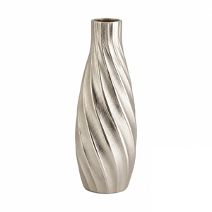 Luxury Silver Electroplated Ceramic Vase Modern Nordic Twisted Spiral Design for Home Decor and Hotel Lobby Tabletop Ornaments - Product Image 1