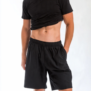 Shorts de yoga OEM en polyester/coton pour hommes, été, course à pied, séchage rapide, taille haute, élastique, respirant - Product Image 1