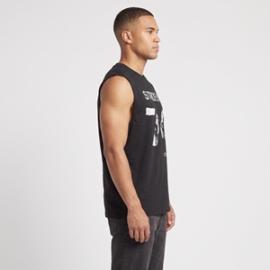 Camiseta sin mangas negra para hombre con estampado gráfico de boxeo desgastado, camiseta holgada estilo musculoso, top sin mangas personalizado de streetwear - Product Image 3