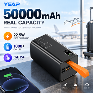 קיבולת גבוהה 50000mah בנק כוח 22.5w טעינה מהירה הוביל תצוגה USB-C מטען נייד 4 תפוקות עבור סוללת לי פולימר - Product Image 1