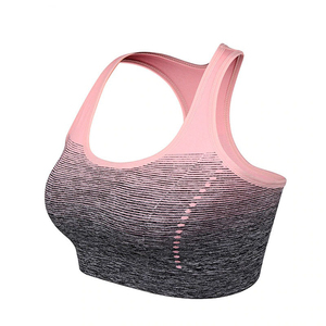 Soutien-gorge de sport pour femme à maintien élevé, color block, bretelles spaghetti sur le devant, pour le yoga, en polyester et coton anti-transpiration - Product Image 5