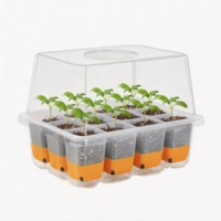 Barquettes de semis réutilisables en plastique durable à 12 alvéoles, pots de pépinière pour la germination et la croissance des plantes