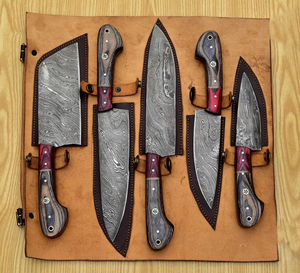 Damascus Steel Handmade Chef <b>Knife</b> <b>Set</b> For Kitchen Premium Hand Forged Pattern Blade <b>Sharp</b> Cutting <b>Knives</b> With Ergonomic Handle - Product Image 6