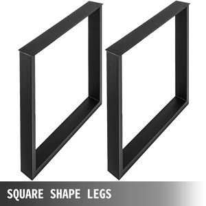 Gambe per tavolo da pranzo in acciaio a sezione quadrata, alte 28 pollici, larghe 35 pollici, resistenti, larghezza 3,1 pollici, set da 2 per sedie - Product Image 4