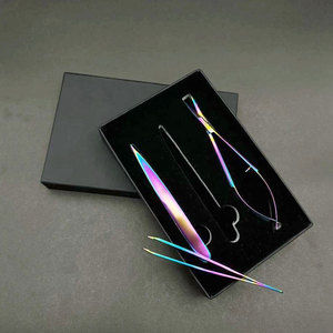 Juego de Pinzas para Cejas Inclinadas y Puntiagudas de Alta Calidad, Personalizadas, para Depilación, Multicolores, con Tijeras de Resorte, Venta al Por Mayor - Product Image 1