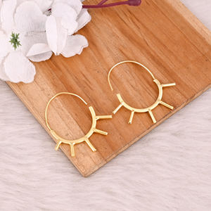 100% Best Quality Brass <b>Hoop</b> <b>Earrings</b> for Women <b>Fashion</b> <b>Earrings</b> for Women for Unique Design Piece for at Best Price - Product Image 3