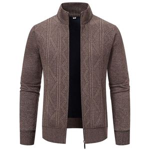 Mens Knitted <b>Cardigan</b> Thick Sweater Full Zip O-Neck Warm Jumper Fleece Lined Winter <b>Coat</b> Cotton/Bamboo Fiber Raised Rubber Print - Product Image 2