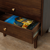Table de Chevet Convertible Élégante Faite à la Main en Bois Massif avec 5+ Tiroirs pour Appartement, Salle à Manger, Salon - Vente en Gros Direct Usine OEM