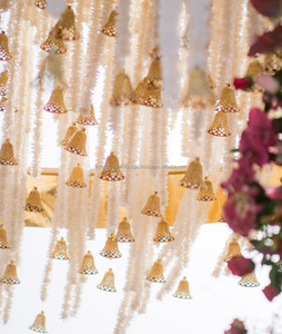 พวงมาลาดอกมะลิสีขาวพร้อมกระดิ่งพวงมาลาประดับงานแต่งงานของอินเดียตกแต่งบ้านวัดสำหรับเทศกาลปาร์ตี้ฉากหลัง - Product Image 3