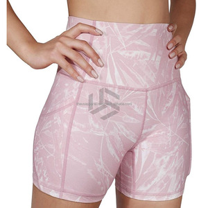Pantalones Cortos de Yoga para Mujer, Ligeros, de Secado Rápido, Cintura Alta, Transpirables y Teñidos, Talla Adulto - Product Image 3