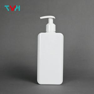 PETG 300ml Rectangle Round Shoulder Flat Thick Wall Plastic Spray Bottle Lotion Pump Cosmetics Shampoo (VR300-PT) - Product Image 4