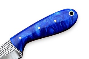 Cuchillo de caza de hoja fija de acero Nordic Forge Farrier Rasp con mango de resina y funda de cuero, personalizable OEM, de espiga completa - Product Image 4