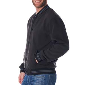 Custom 100% Cotton <b>Varsity</b> <b>Bomber</b> <b>Jacket</b> <b>Men</b> Winter Street Style Front Logo Letterman Baseball Windproof Knitted - Product Image 1