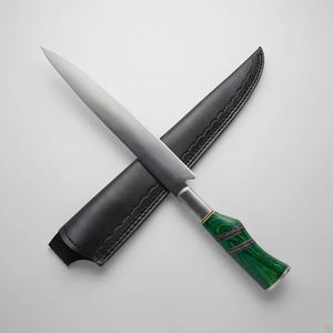 Couteau de chef personnalisé de style japonais, couteau de cuisine artisanal de 14 pouces avec étui en cuir - Product Image 2