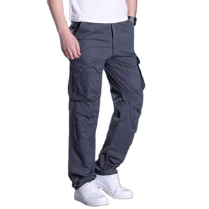 Pantalon cargo en toile pour homme, coupe décontractée, multi-poches, matière en coton doux, imperméable, protection UV pour les activités de plein air - Product Image 1