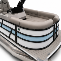 Bateau ponton d'usine OEM 16 pieds pour flotte de location - Moteur hors-bord 90 CV, plancher EVA, bateau de loisirs lacustre, certifié CE, couleur personnalisée