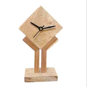 Reloj de Mesa Redondo de Madera Oscura con Manecillas de Latón y Números Romanos, Reloj de Escritorio de Lujo de Nogal Sólido, Decoración para el Hogar - Product Image 2