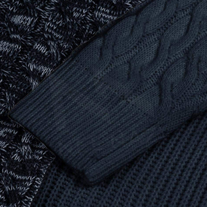 Pull tricoté sur mesure pour homme à manches longues, anti-plis, col rond, motif uni, polaire d'hiver, teinture unie - Product Image 4