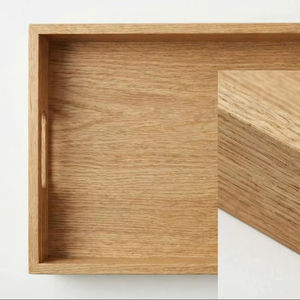 Bandeja de Servicio de Madera Maciza Hecha a Mano, de Grado Comercial, con Asas, Ecológica, Duradera, para Uso en Catering, Bandeja para Mesa de Café, Regalo de Inauguración de Casa - Product Image 1