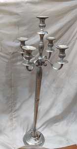 Acube Industries <b>Silver</b> Metal Candle Stand Holder Lid Luxury Unique Handmade Iron Home Decor Festivals Weddings Christmas AM - Product Image 3