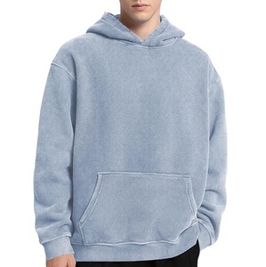 Nouveauté 2026 : Sweat à capuche oversize pour homme, coupe décontractée, en molleton épais mélangé coton, effet délavé vintage, avec logo personnalisé - Product Image 4