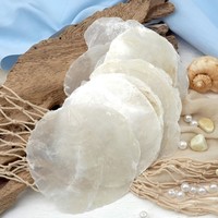 Coquilles de capiz naturelles, disques plats ronds sans trous, prix bas, fournitures pour bijoux et artisanat en coquillages.