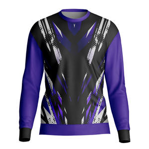 T-shirt à manches longues en coton pour homme, coupe ample, séchage rapide et respirant, motif uni, col rond, haut de sport – Collection 2026 - Product Image 1