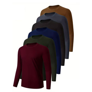 เสื้อยืดคอกลมแขนยาวสำหรับผู้ชายคุณภาพสูงขายส่ง มี 6 สี ดีไซน์โดดเด่น - Product Image 5