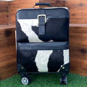 Wholesale Large Capacity Cowhide Luxury <b>Suitcase</b> Genuine Leather Travel Luggage Trolley Bag for Business Trip <b>Spinner</b> Luggage - Product Image 2