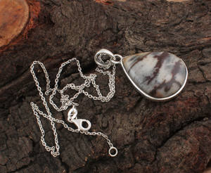 Joyería Artesanal de Plata de Ley 925 con Baño de Platino, Piedra Preciosa de Jaspe Vintage, Diseño Geométrico Simple, Joyería Curativa, Idea de Regalo Unisex - Product Image 2