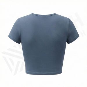 T-shirts courts d'été en coton grande taille pour femmes, vêtements de sport respirants, personnalisables, collection premium - Product Image 2